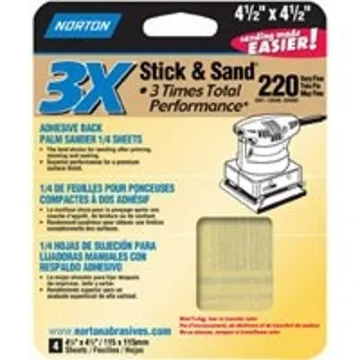 NORTON ProSand 07660705312 Sanding Sheet, 4-1/2 in L, 4-1/2 in W, Medium, 150 Grit, Aluminum Oxide A