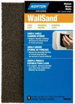 NORTON WallSand 02285 Sanding Sponge, 4-7/8 in L, 2-7/8 in W, Medium