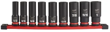Milwaukee SHOCKWAVE Impact Duty Series 49-66-7022 Socket Set, Steel, Specifications: 1/2 in Drive