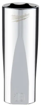 Milwaukee 45-34-0118 Socket, 18 mm Socket, 3/8 in Drive, 6-Point, Chrome Vanadium Steel, Chrome