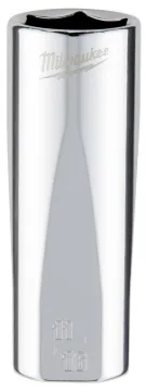 Milwaukee 45-34-6875 Socket, 11/16 in Socket, 3/8 in Drive, 6-Point, Chrome Vanadium Steel, Chrome