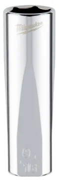 Milwaukee 45-34-5625 Socket, 9/16 in Socket, 3/8 in Drive, 6-Point, Chrome Vanadium Steel, Chrome