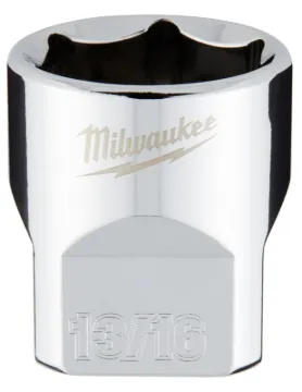 Milwaukee 45-34-9069 Socket, 13/16 in Socket, 3/8 in Drive, 6-Point, Chrome Vanadium Steel, Chrome