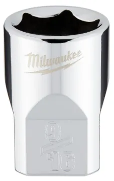 Milwaukee 45-34-9065 Socket, 9/16 in Socket, 3/8 in Drive, 6-Point, Chrome Vanadium Steel, Chrome