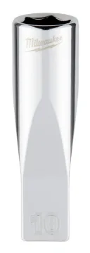 Milwaukee 45-34-9048 Socket, 10 mm Socket, 1/4 in Drive, 6-Point, Chrome Vanadium Steel, Chrome