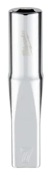 Milwaukee 45-34-9045 Socket, 7 mm Socket, 1/4 in Drive, 6-Point, Chrome Vanadium Steel, Chrome