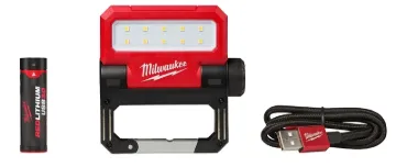 Milwaukee ROVER 2114-21 Flood Light, 10-Lamp, LED Lamp, White Light, 550 Lumens Lumens, Plastic Fixt