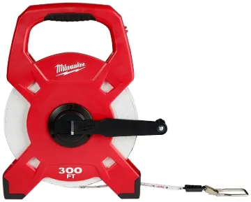 Milwaukee 48-22-5303 Tape Measure, 300 ft L Blade, 1/2 in W Blade, Fiberglass Blade, ABS Case, Black