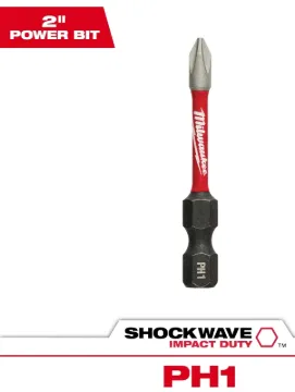 Milwaukee 48-32-4461 Power Bit, #1 Drive, Phillips Drive, 1/4 in Shank, Hex Shank, 2 in L, Proprieta