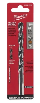 Milwaukee 48-89-2730 Jobber Drill Bit, 3/8 in Dia, 5 in OAL, Parabolic Flute, 3-Flute, 3/8 in Dia Sh