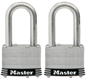 Master Lock 1SSTLFHC Padlock Set, Keyed Alike Key, 5/16 in Dia Shackle, 1-1/2 in H Shackle, Stainles