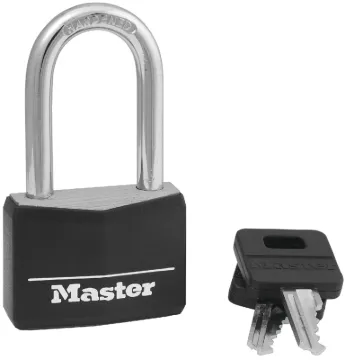 Master Lock 141DLF Padlock, Keyed Different Key, Large Shackle, 1/4 in Dia Shackle, 1-1/2 in H Shack