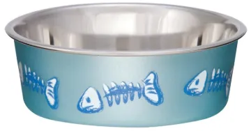 Loving Pets 7750 Cat Bowl, 0.5 pt Volume, Stainless Steel, Blue