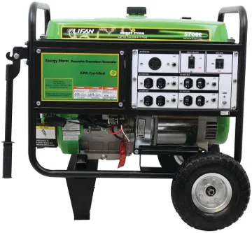 LIFAN ES5700E Portable Generator, 42.2 A, 120/240 V, 5700 W Output, Octane Gas, 6.5 gal Tank, 10 hr