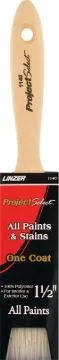 Linzer WC 1140-1.5 Paint Brush, 1-1/2 in W, 2-1/2 in L Bristle, Varnish Handle