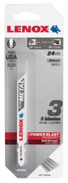 Lenox 1991571 Jig Saw Blade, 3/8 in W, 3-5/8 in L, 24 TPI