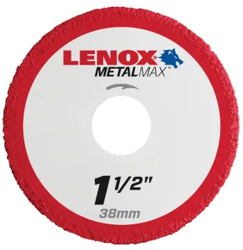 Lenox MetalMax 1972914 Cut-Off Wheel, 1-1/2 in Dia, 3/64 in Thick, 3/8 in Arbor, 40, 50 Grit, Diamon