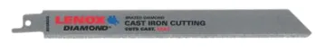 Lenox Diamond 10833800RDG Reciprocating Saw Blade, 3/4 in W, 8 in L, Diamond Cutting Edge