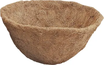 Landscapers Select T51483-3L Planter Liner, 14 in Dia, 7.5 H, Round, Natural Coconut, Brown