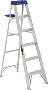 Louisville AS2104 Step Ladder, 102 in Max Reach H, 3-Step, 250 lb, Type I Duty Rating, 3 in D Step,