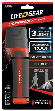 LIFE+GEAR Storm Proof Series BA38-60634-RED Pathlight, AA Battery, LED Lamp, 150 Lumens Lumens, 300