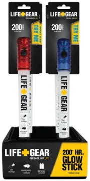 LIFE+GEAR LG01-10180-MT4 Glow Stick, LED Lamp, AG-13 Battery, Blue/Green/Red/Pink