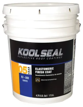 KOOL SEAL KS0063000-20 Elastomeric Roof Coating, White, 4.75 gal Pail, Liquid