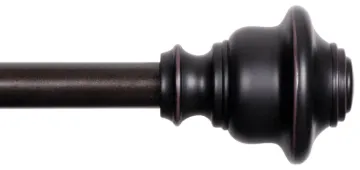 Kenney Fast Fit KN75243 Curtain Rod, 5/8 in Dia, 66 to 120 in L, Steel, Weathered Brown