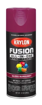 Krylon K02704007 Acrylic Spray Paint, Gloss, Burgundy, 12 oz, Can