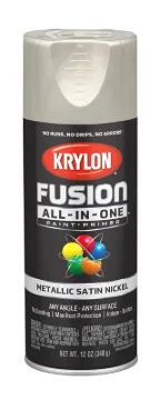 Krylon K02772007 Acrylic Spray Paint, Satin, Nickel, 12 oz, Can