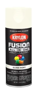Krylon K02711007 Acrylic Spray Paint, Gloss, Ivory, 12 oz, Can