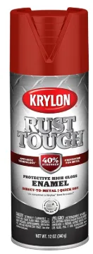 Krylon Rust Tough K09230008 Rust-Preventative Enamel Spray Paint, Gloss, Cherry Red, 12 oz, Can