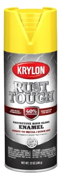 Krylon Rust Tough K09211008 Rust-Preventative Enamel Spray Paint, Gloss, Safety Yellow/Sun, 12 oz, C