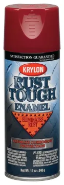 Krylon Rust Tough K09210007 Rust-Preventative Spray Paint, Gloss, Radiant Red, 12 oz, Can