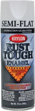 Krylon Rust Tough K09201007 Rust-Preventative Spray Paint, Semi-Flat, White, 12 oz, Can