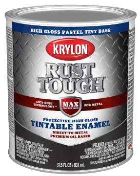 Krylon Rust Tough K09725008 Enamel Paint, Gloss Sheen, Pastel, 1 qt, 400 sq-ft/gal Coverage Area