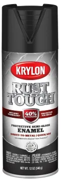 Krylon Rust Tough K09267008 Rust-Preventative Enamel Spray Paint, Semi-Gloss, Black, 12 oz, Can