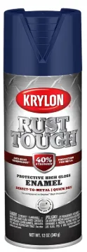 Krylon Rust Tough K09265008 Rust-Preventative Enamel Spray Paint, Gloss, Navy Blue, 12 oz, Can