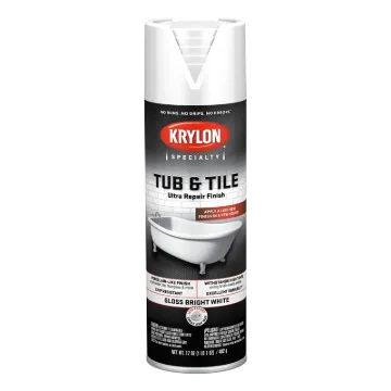 Krylon K04502007 Tub and Tile Epoxy Paint, Gloss, White, 17 oz, Can