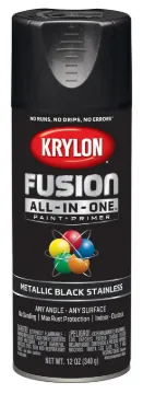Krylon K02790007 Acrylic Spray Paint, Metallic, Black Stainless, 12 oz, Can