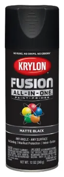 Krylon K02754007 Acrylic Spray Paint, Matte, Black, 12 oz, Can