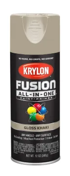 Krylon K02713007 Acrylic Spray Paint, Gloss, Khaki, 12 oz, Can