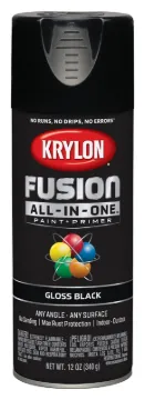 Krylon K02702007 Acrylic Spray Paint, Gloss, Black, 12 oz, Can