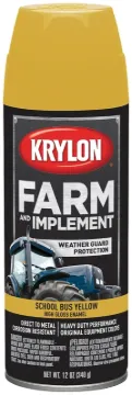 Krylon K01957000 Farm Equipment Spray Paint, High-Gloss, School Bus Yellow, 12 oz, Can