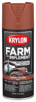 Krylon K01951007 Farm and Implement Primer, Sandable Red Oxide Primer, 12 oz