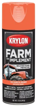 Krylon K01946000 Farm Equipment Spray Paint, High-Gloss, Old Kubota Orange, 12 oz