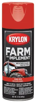 Krylon K01941000 Farm Equipment Spray Paint, High-Gloss, Ford Red, 12 oz