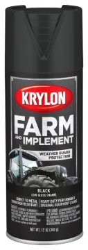 Krylon K01935007 Farm Equipment Spray Paint, Low Gloss, Black, 12 oz