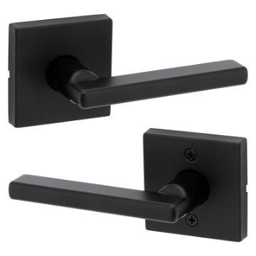 Kwikset Signature Series 720H FL SQT 514 CP Passage Door Lockset, Lever Handle, Zinc, Matte Black, 2