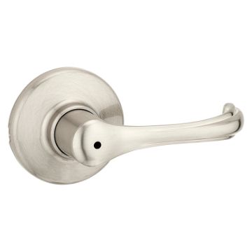 Kwikset 300DNL 15 Privacy Door Lever, Turnbutton Lock, Satin Nickel, Zinc, Residential, Re-Key Techn